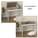 Ver imagem 3 de Conjunto 2 Peças com Escrivaninha Compacta e Armazenamento Inteligente e Gaveteiro 3 Gavetas Ipê Branco Artany