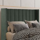 Ver imagem 2 de Cabeceira Casal 138 cm Barcell Veludo Verde Soon