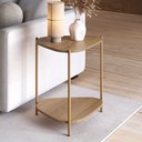 Ver imagem 2 de Mesa Lateral para Sala de Estar Pés Metálicos Adek A03 Hanover Dourado - Lyam Decor