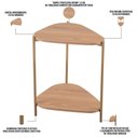 Ver imagem 4 de Mesa Lateral para Sala de Estar Pés Metálicos Adek A03 Hanover Dourado - Lyam Decor