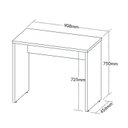 Ver imagem 7 de Escrivaninha Mesa Escritório Minimalista com com Chave 2 Gavetas 90,8cm Branco