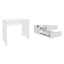 Ver imagem 2 de Escrivaninha Mesa Escritório Minimalista com com Chave 2 Gavetas 90,8cm Branco