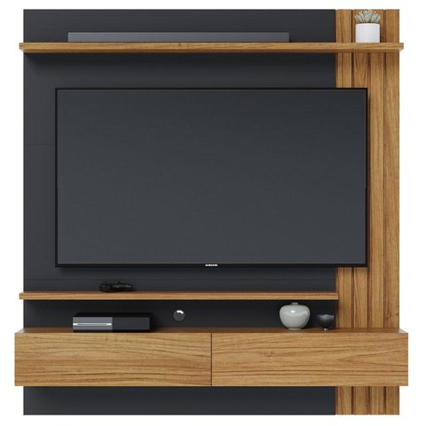 Painel para Tv Home Suspenso Juriti 1.5 Noce Milano Preto Acetinado – Colibri