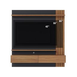 Painel para Tv Home Suspenso Juriti 1.5 Noce Milano Preto Acetinado – Colibri - 4