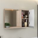 Ver imagem 5 de Kit Gabinete Banheiro Fox 60cm Madeirado/branco (gabinete + Cuba + Espelheira)