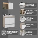 Ver imagem 6 de Kit Gabinete Banheiro Fox 60cm Madeirado/branco (gabinete + Cuba + Espelheira)