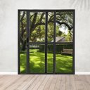Ver imagem 1 de Porta Sacada de Alumínio 2 Folhas 210 x 120cm com Fechadura Linha 25 Preto Esquadrias Bergamo