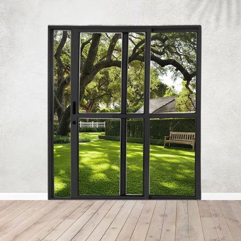Porta Sacada de Alumínio 2 Folhas 210 X 120cm com Fechadura Linha 25