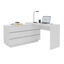Ver imagem 3 de Escrivaninha em L ou Reta Oring 6 Gavetas 230cm CabeCasa MadeiraOriginals Branco