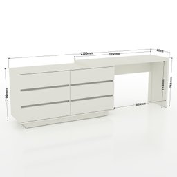 Mesa para Escritório Diretor em L 6 Gavetas 100% MDF Oring Yescasa - 6