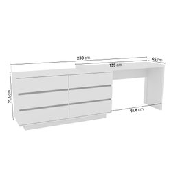 Mesa para Escritório Diretor em L 6 Gavetas Oring Cabecasa - 5