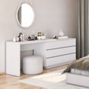 Ver imagem 2 de Escrivaninha em L ou Reta 140cm 6 Gavetas Oring CabeCasa MadeiraOriginals