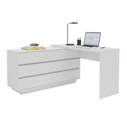 Mesa para Escritório Diretor em L 6 Gavetas Oring Cabecasa - 9