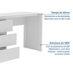 Mesa para Escritório Diretor em L 6 Gavetas Oring Cabecasa - 7