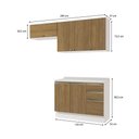 Ver imagem 3 de Armário de Cozinha Compacta 3 Gavetas 100% Mdf 200cm Branco/nogueira Celeste Kappesberg