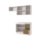Ver imagem 5 de Armário de Cozinha Compacta 3 Gavetas 100% Mdf 200cm Branco/nogueira Celeste Kappesberg