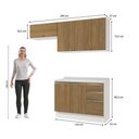 Ver imagem 4 de Armário de Cozinha Compacta 3 Gavetas 100% Mdf 200cm Branco/nogueira Celeste Kappesberg
