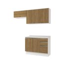 Ver imagem 1 de Armário de Cozinha Compacta 3 Gavetas 100% Mdf 200cm Branco/nogueira Celeste Kappesberg