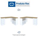Ver mais imagens de Conjunto 2 Peças com Escrivaninha em L com Nichos e 3 Gavetas e Estante Clean com 10 Olmo Branco Artany