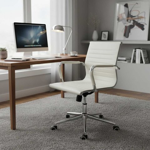 Cadeira Escritório Home Office Giratória Baixa Moderna Esteirinha Rivatti