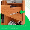 Ver imagem 3 de Guarda-roupa Solteiro Recife com Pé 4 Portas 2 Gavetas Cinamomo