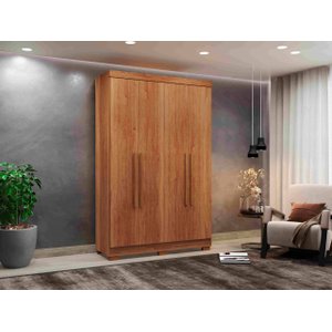 Guarda-roupa Solteiro Recife com Pé 4 Portas 2 Gavetas Cinamomo