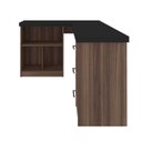 Ver imagem 5 de Conjunto 2 Peças com Escrivaninha em L com Nichos e 3 Gavetas e Estante Clean com 10 Ipê Preto Artany