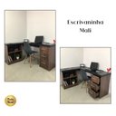 Ver imagem 3 de Conjunto 2 Peças com Escrivaninha em L com Nichos e 3 Gavetas e Estante Clean com 10 Ipê Preto