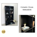 Ver imagem 4 de Conjunto 2 Peças com Escrivaninha em L com Nichos e 3 Gavetas e Estante Clean com 10 Ipê Preto Artany