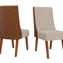 Ver imagem 6 de Mesa de Jantar Retangular 200x90 Haven com 8 Cadeiras em Madeira Maciça Topazio Bege/Mel/Off Whiti/D