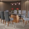 Mesa de Jantar Retangular 200x90 Haven com 8 Cadeiras em Madeira Maciça Topazio - 1