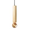Luminária Pendente Cilindro Tubo de Madeira Maciça 1 Metro E27 Lustre Cor Natural Moderno Ideal para - 3