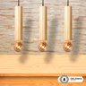 Luminária Pendente Cilindro Tubo de Madeira Maciça 1 Metro E27 Lustre Cor Natural Moderno Ideal para - 5