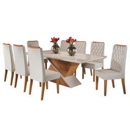 Mesa de Jantar Retangular 200x90 Noble com 8 Cadeiras Iza - 2
