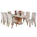 Ver imagem 2 de Mesa de Jantar Retangular 200x90 Noble com 8 Cadeiras Iza