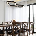 Ver imagem 1 de Lustre Pendente Anel Led 2700k 80cm Madeira e Acrílico