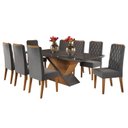 Ver imagem 1 de Mesa de Jantar Retangular 200x90 Noble com 8 Cadeiras Iza