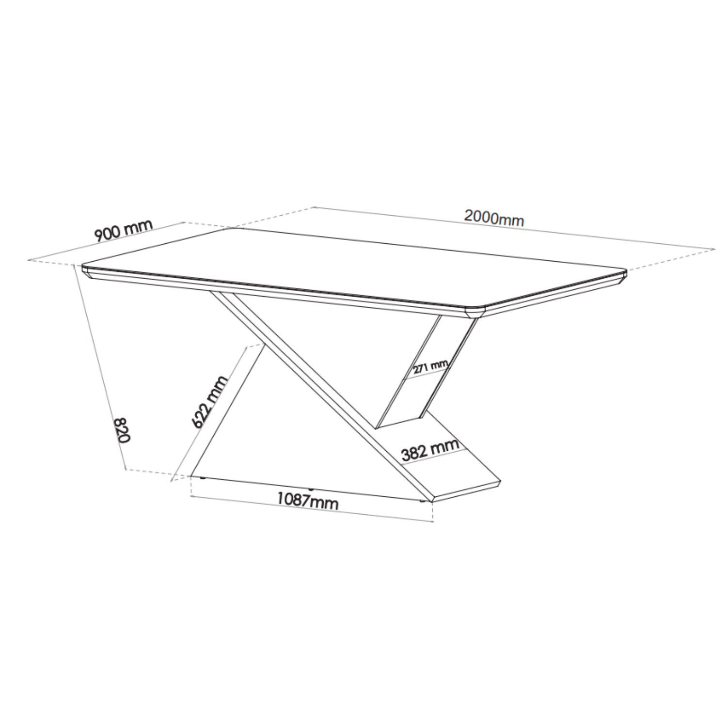 Mesa de Jantar Retangular 200x90 Noble com 8 Cadeiras Iza - 3