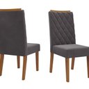 Ver imagem 6 de Mesa de Jantar Retangular 200x90 Noble com 8 Cadeiras Iza Cinza/Mel/Grafite