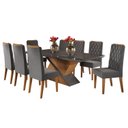 Ver imagem 2 de Mesa de Jantar Retangular 200x90 Noble com 8 Cadeiras Iza