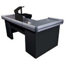 Ver imagem 1 de Check Out 2,00 Metros Perfil Rígido C/ Recorte para Balança Preto - Sa