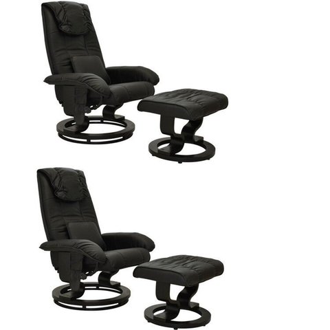 Conjunto com 2 Poltronas de Massagem com Apoio para Pés Louisiana