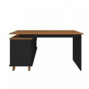 Ver imagem 7 de Escrivaninha Mesa Escritório em L Retrô Gold com 145cm Freijó e Preto Artany