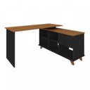 Ver imagem 5 de Escrivaninha Mesa Escritório em L Retrô Gold com 145cm Freijó e Preto Artany