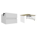 Ver imagem 2 de Escrivaninha Mesa Escritório em L Retrô Gold com 145cm Olmo e Branco Artany