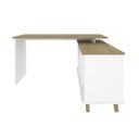 Ver imagem 5 de Escrivaninha Mesa Escritório em L Retrô Gold com 145cm Olmo e Branco Artany
