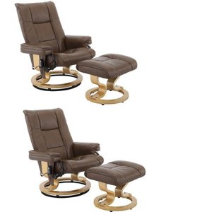 Conjunto com 2 Poltronas de Massagem com Apoio para Pés Minnesota