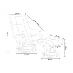 Conjunto com 2 Poltronas de Massagem com Apoio para Pés Minnesota - 3