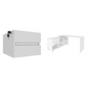 Ver imagem 2 de Escrivaninha Mesa Escritório em L Retrô Gold com 145cm Branco Artany