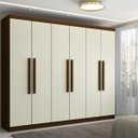 Ver imagem 1 de Guarda-roupa Casal Império 6 Portas 2 Gavetas Imbuia/champanhe - Panorama Móveis